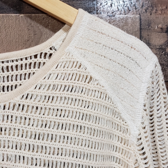 Free People NWT babes only cream open knit sweater - Picture 12 of 12